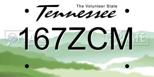 167ZCM Tennessee License Plate