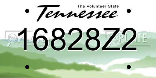 16828Z2 Tennessee License Plate