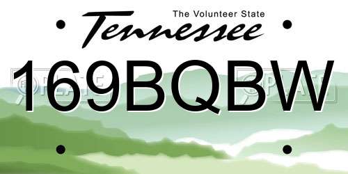 169BQBW Tennessee License Plate