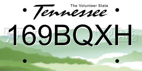 169BQXH Tennessee License Plate