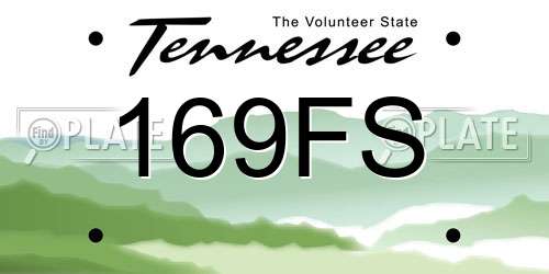 169FS Tennessee License Plate