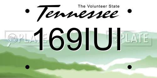 169IUI Tennessee License Plate