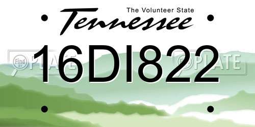 16DI822 Tennessee License Plate