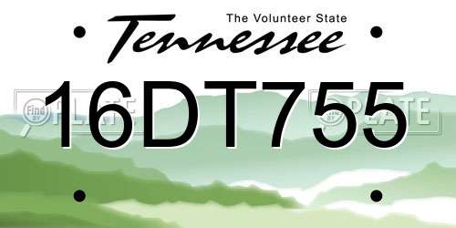 16DT755 Tennessee License Plate
