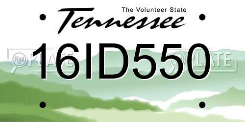 16ID550 Tennessee License Plate