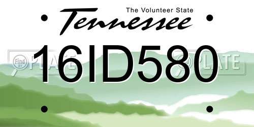 16ID580 Tennessee License Plate