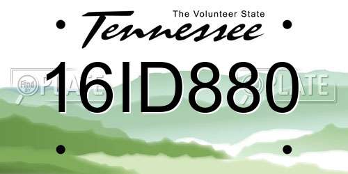 16ID880 Tennessee License Plate