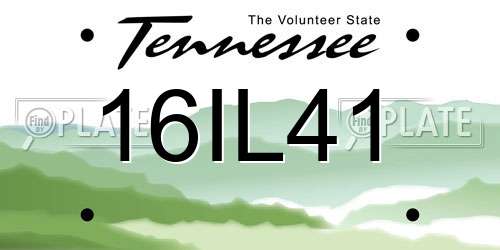 16IL41 Tennessee License Plate