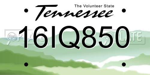 16IQ850 Tennessee License Plate