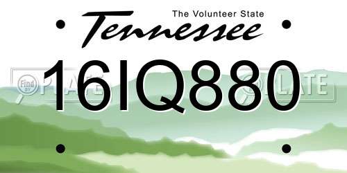 16IQ880 Tennessee License Plate