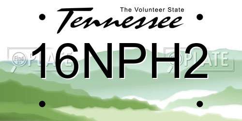16NPH2 Tennessee License Plate