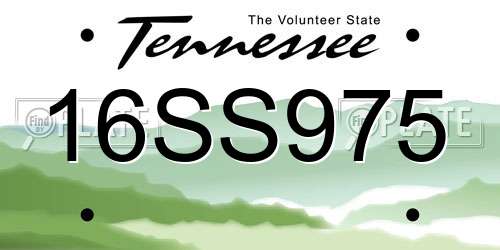 16SS975 Tennessee License Plate
