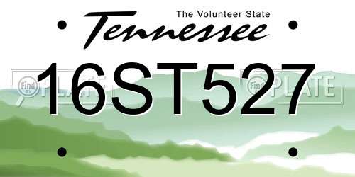 16ST527 Tennessee License Plate