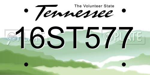 16ST577 Tennessee License Plate