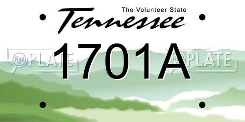 1701A Tennessee License Plate