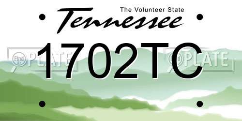 1702TC Tennessee License Plate