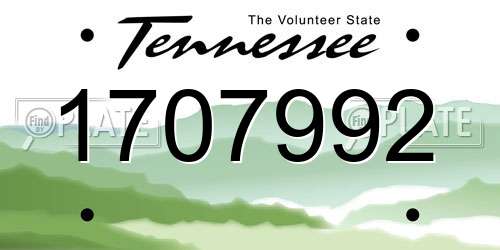 1707992 Tennessee License Plate