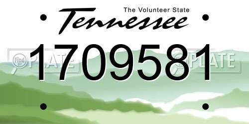 1709581 Tennessee License Plate