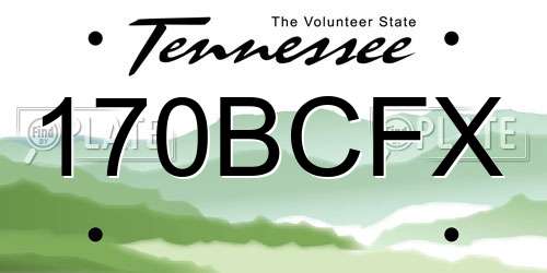 170BCFX Tennessee License Plate