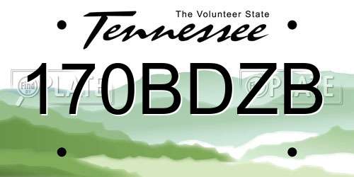 170BDZB Tennessee License Plate