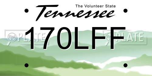 170LFF Tennessee License Plate