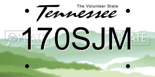 170SJM Tennessee License Plate