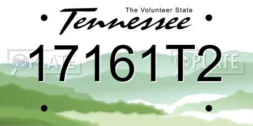 17161T2 Tennessee License Plate