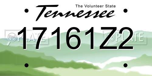 17161Z2 Tennessee License Plate