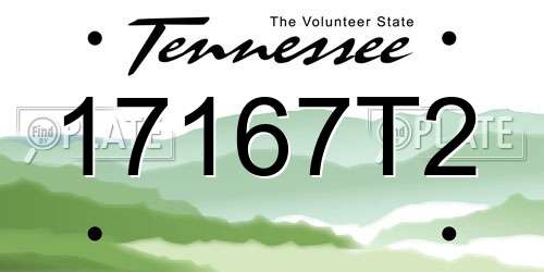 17167T2 Tennessee License Plate