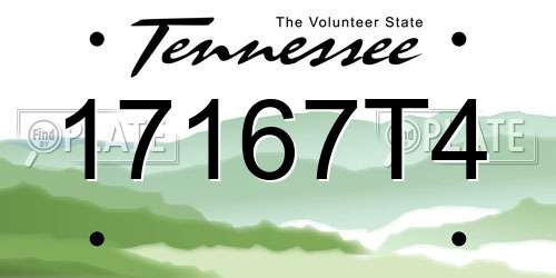17167T4 Tennessee License Plate