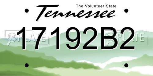 17192B2 Tennessee License Plate