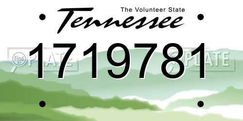 1719781 Tennessee License Plate