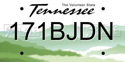 171BJDN Tennessee License Plate