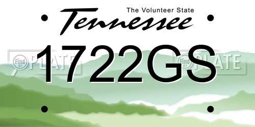1722GS Tennessee License Plate