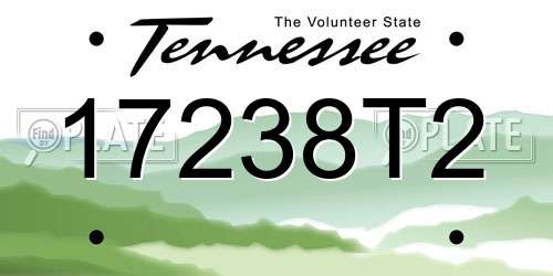 17238T2 Tennessee License Plate