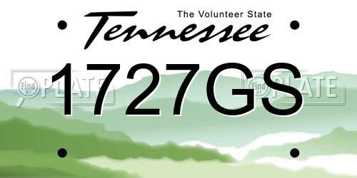 1727GS Tennessee License Plate