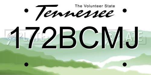 172BCMJ Tennessee License Plate