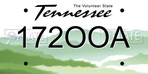 172OOA Tennessee License Plate