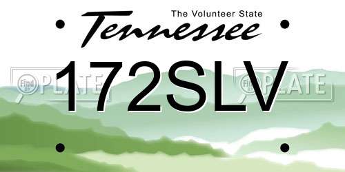 172SLV Tennessee License Plate