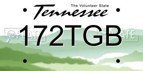 172TGB Tennessee License Plate