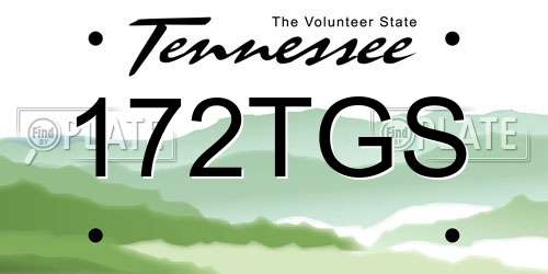 172TGS Tennessee License Plate