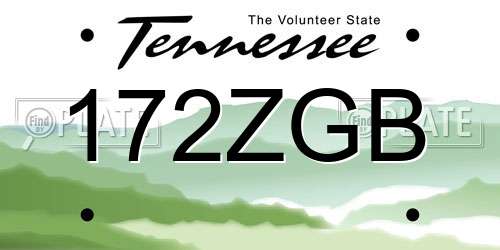 172ZGB Tennessee License Plate