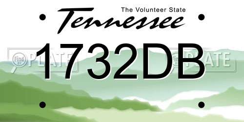 1732DB Tennessee License Plate