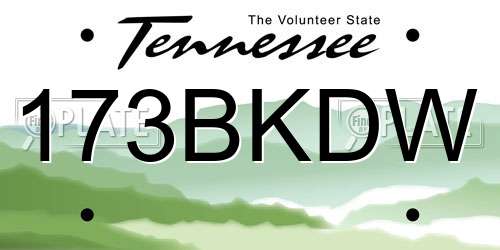 173BKDW Tennessee License Plate