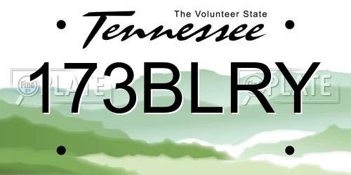173BLRY Tennessee License Plate