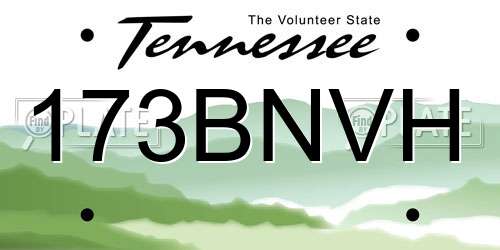 173BNVH Tennessee License Plate