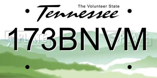 173BNVM Tennessee License Plate