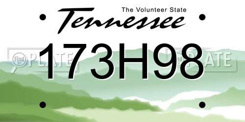 173H98 Tennessee License Plate