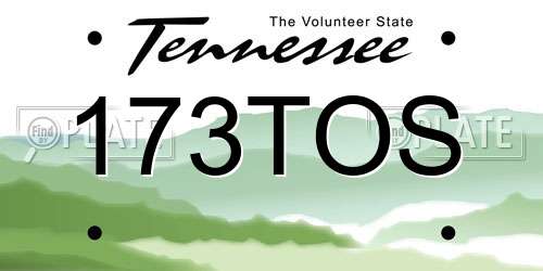 173TOS Tennessee License Plate