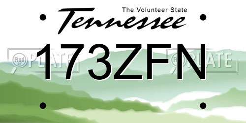 173ZFN Tennessee License Plate
